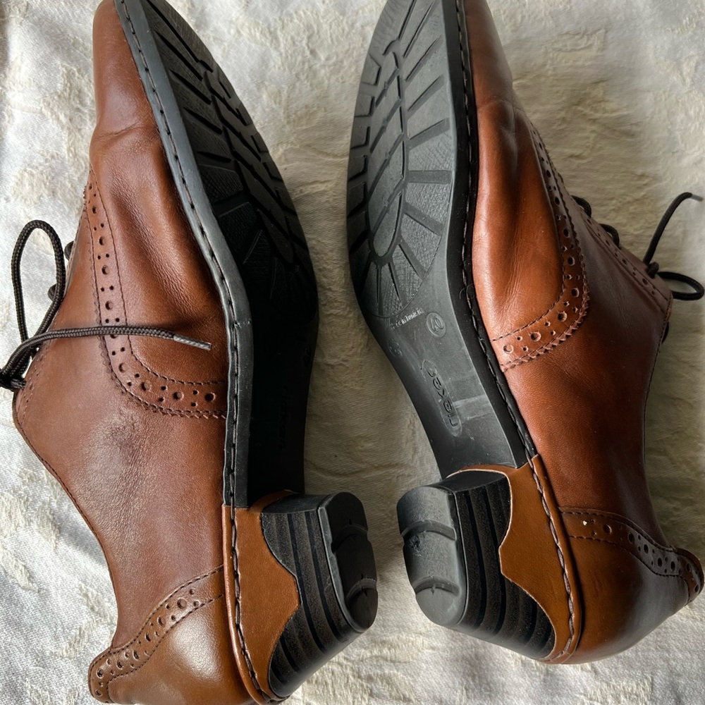 RIEKER Leather Brown Lace Up Comfort Oxford Loafer CottageCore Vintage Size 40 - Picture 6 of 8